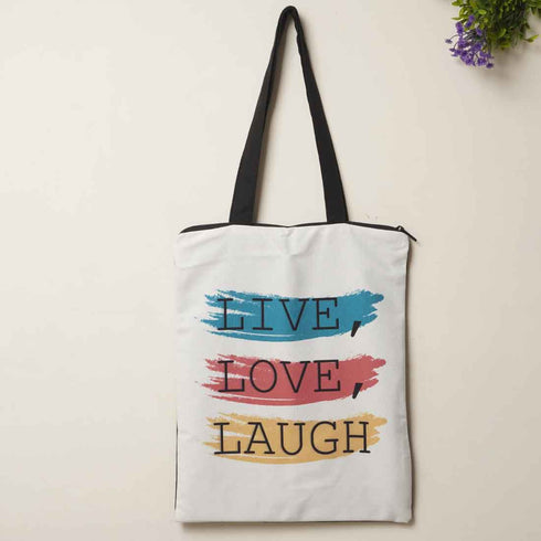 Live Love Laugh Printed Tote Bag - Uncommongifts.in